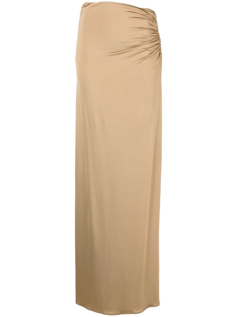 Neutral Satin Maxi Skirt
