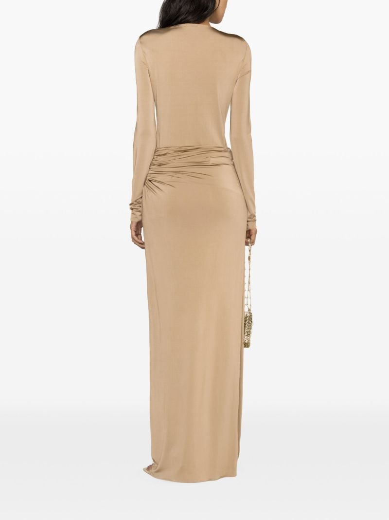 Neutral Satin Maxi Skirt
