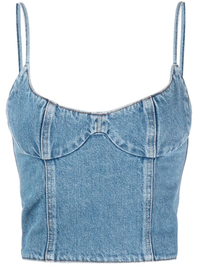 Blue Bustier Denim Top