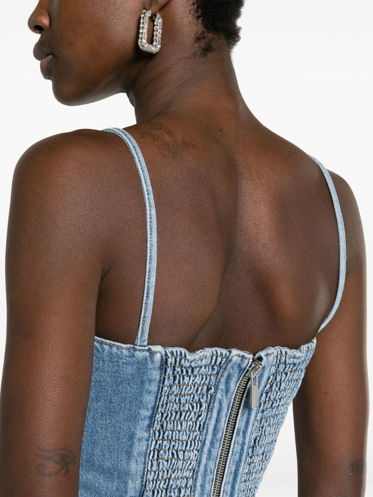 Blue Bustier Denim Top