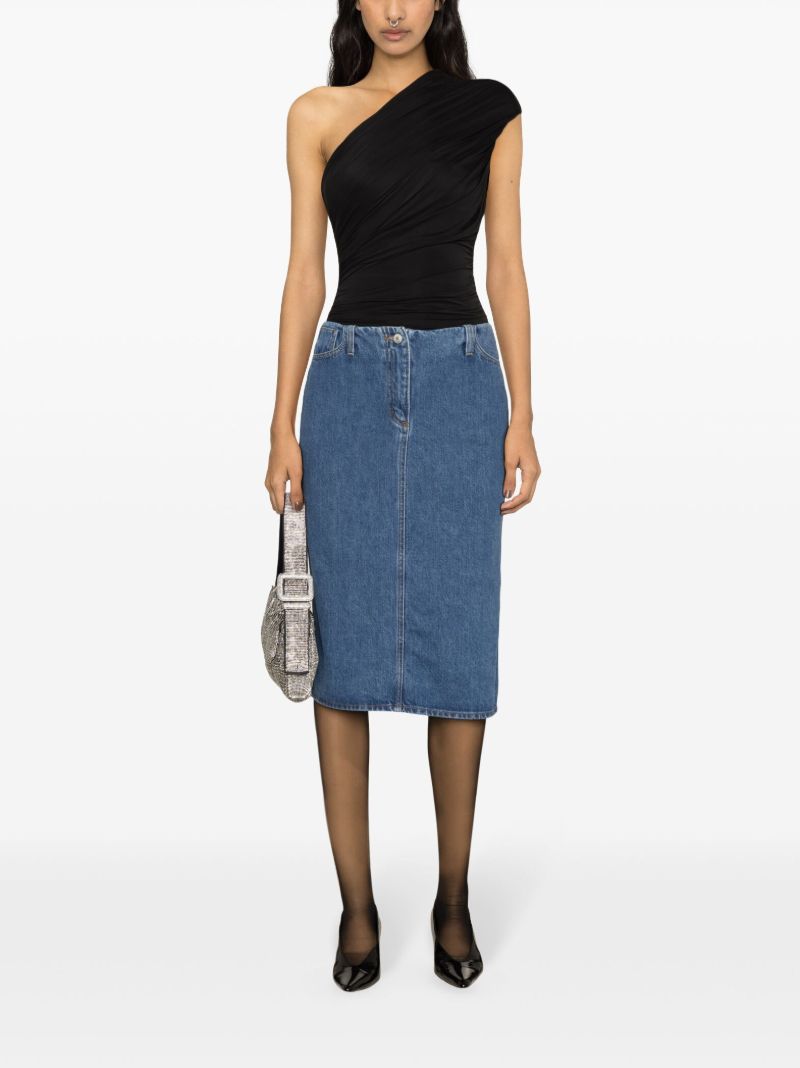 Blue Denim Pencil Skirt