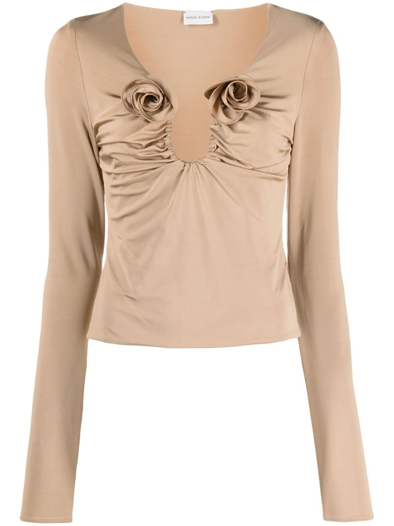 Neutral Floral-appliquÃ_x0083_Â© Top