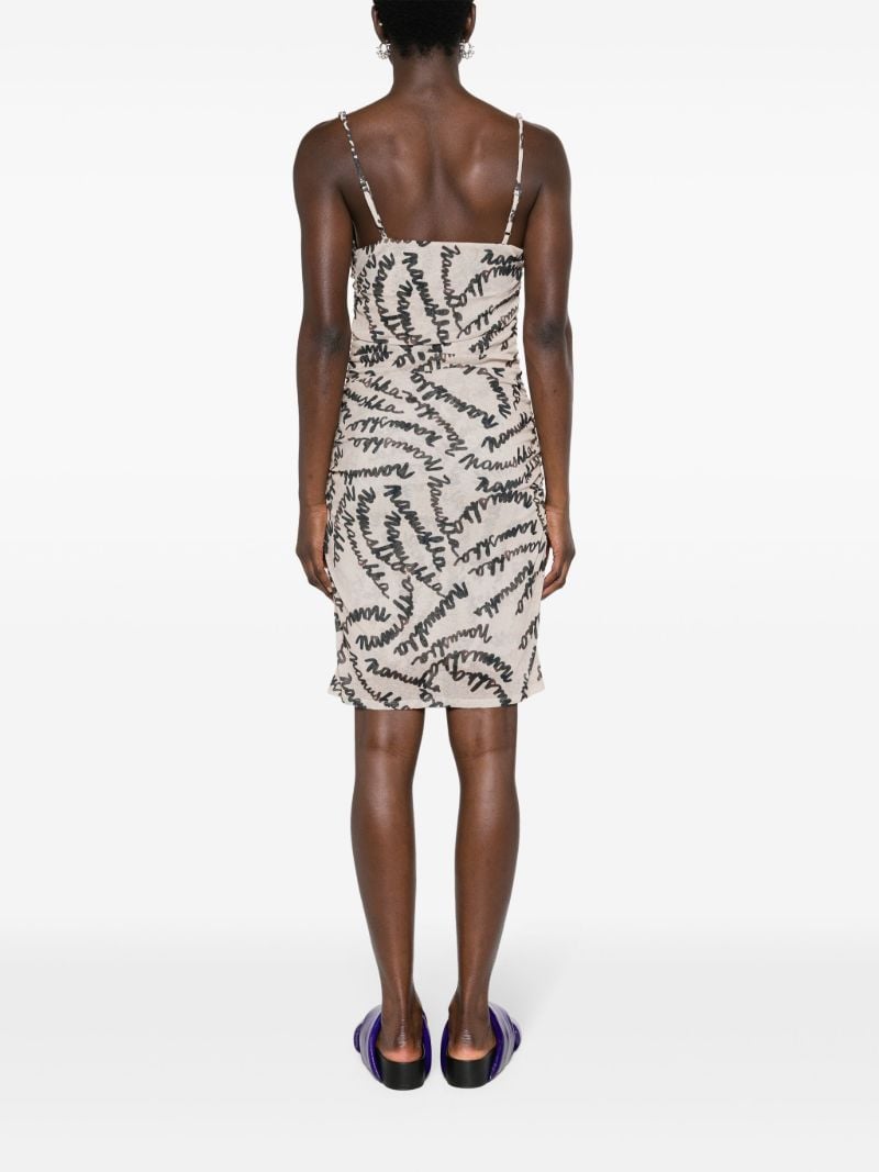 Neutral Adie Logo-print Mini Dress
