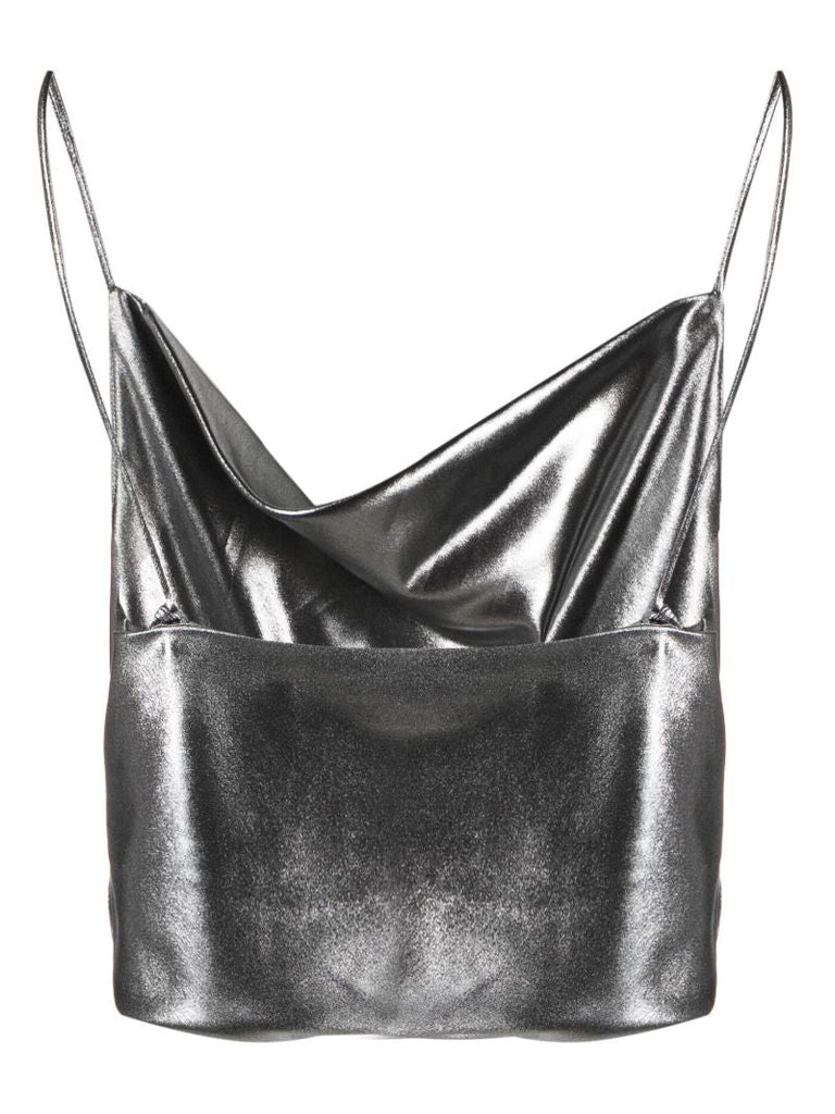Silver Metallic Vest Top