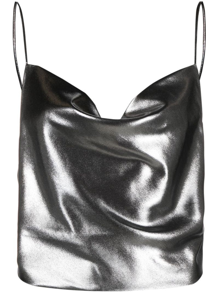 Silver Metallic Vest Top