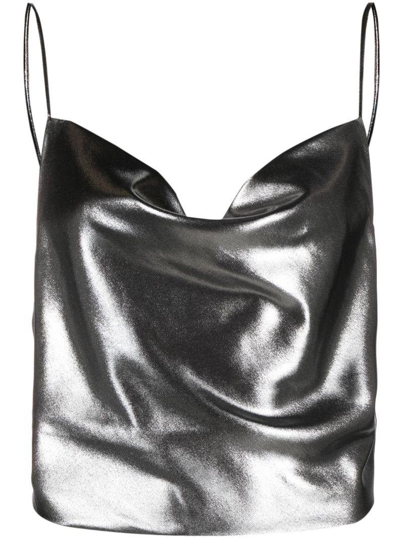 Silver Metallic Vest Top