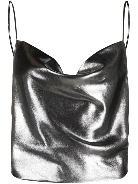 Silver Metallic Vest Top