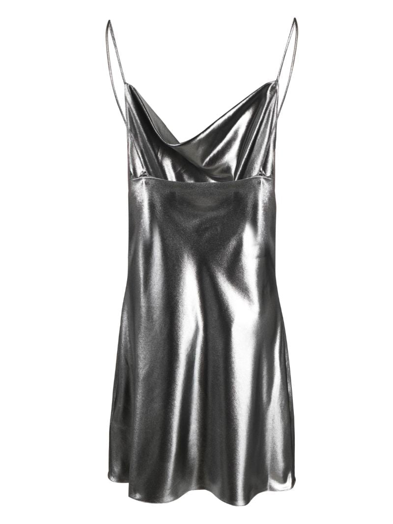 Silver Metallic Slip Dress