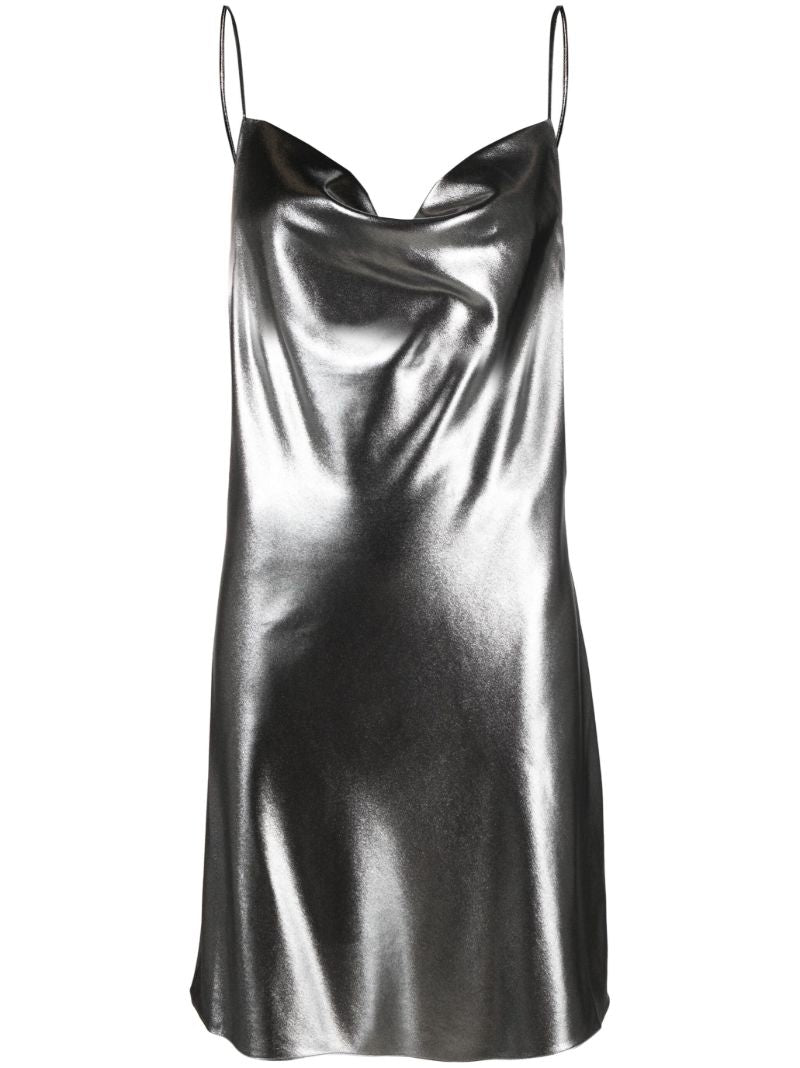 Silver Metallic Slip Dress