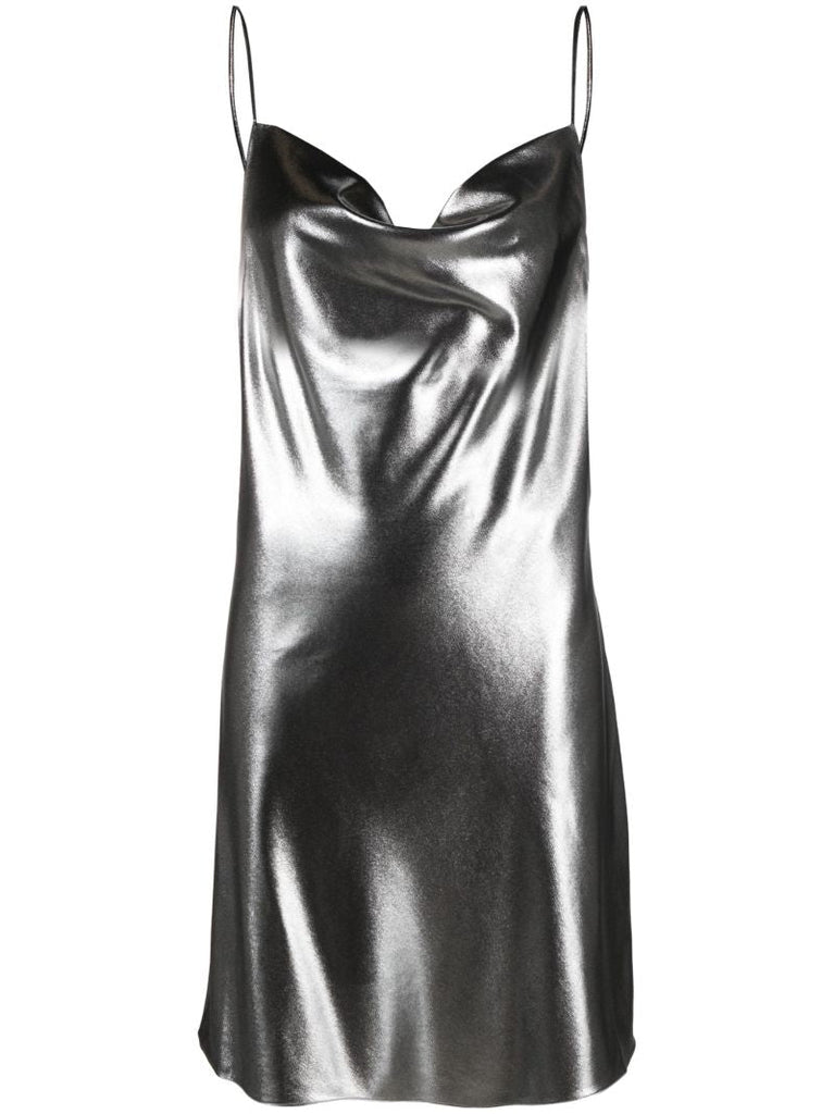 Silver Metallic Slip Dress