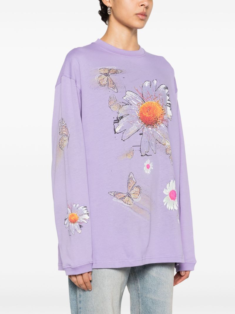 Purple Moto Floral-print T-shirt