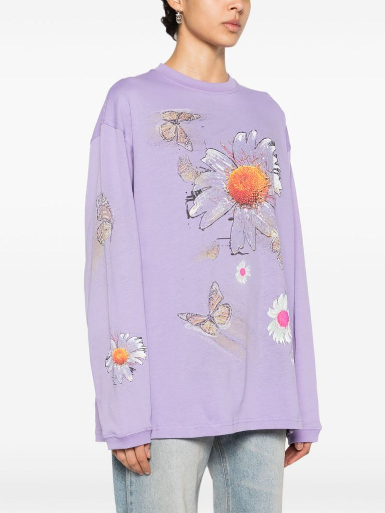 Purple Moto Floral-print T-shirt