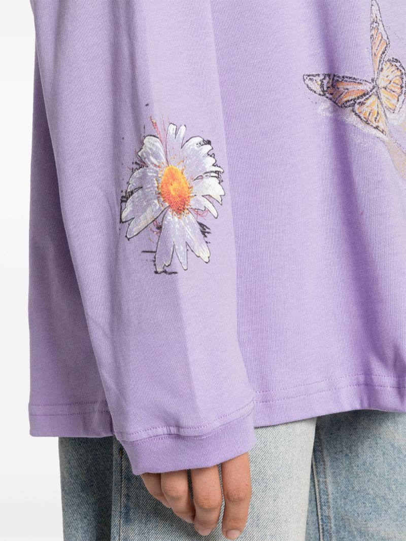 Purple Moto Floral-print T-shirt