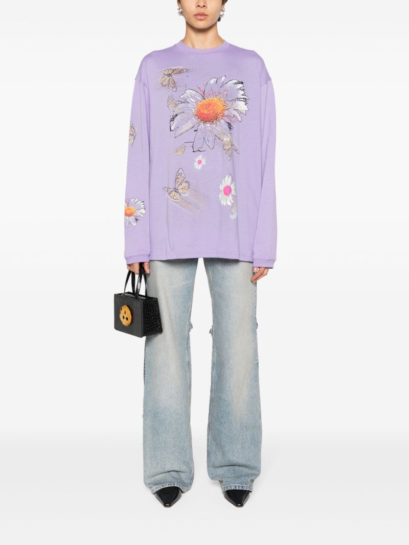 Purple Moto Floral-print T-shirt