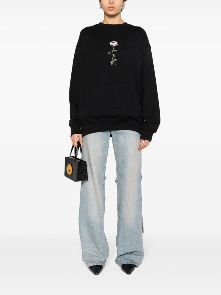 Black Macca Floral-print Sweatshirt