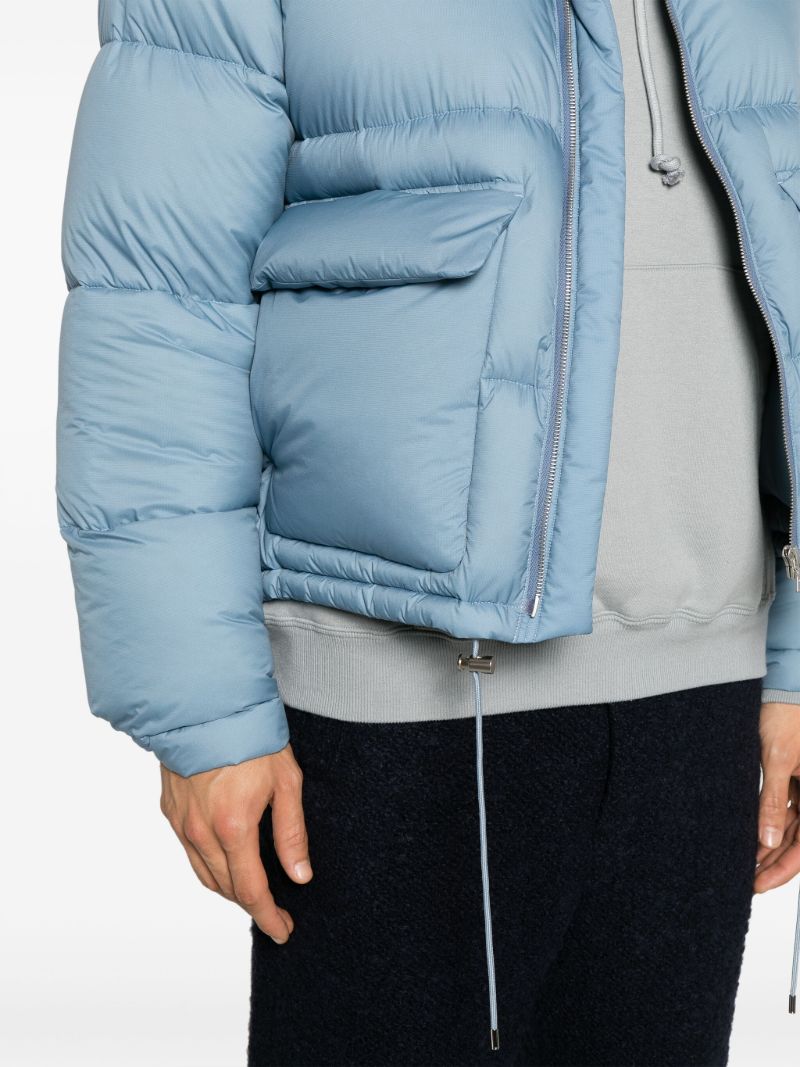 Blue Super Light Nylon Ripstop Puffer Jacket
