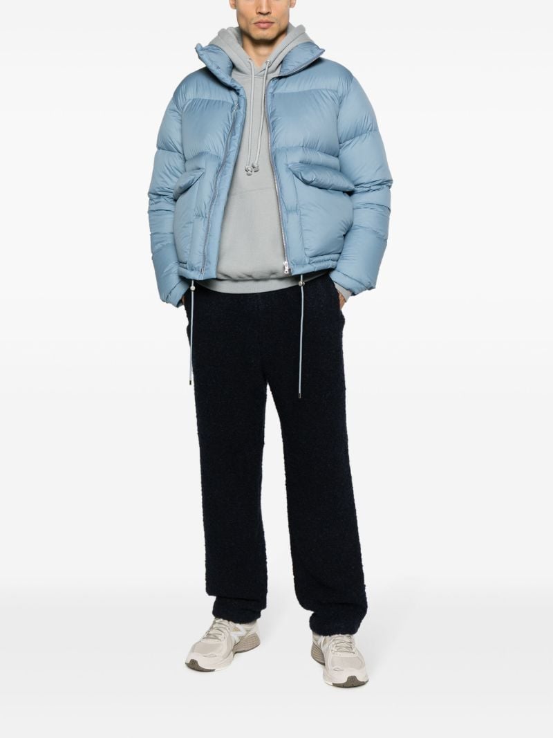 Blue Super Light Nylon Ripstop Puffer Jacket