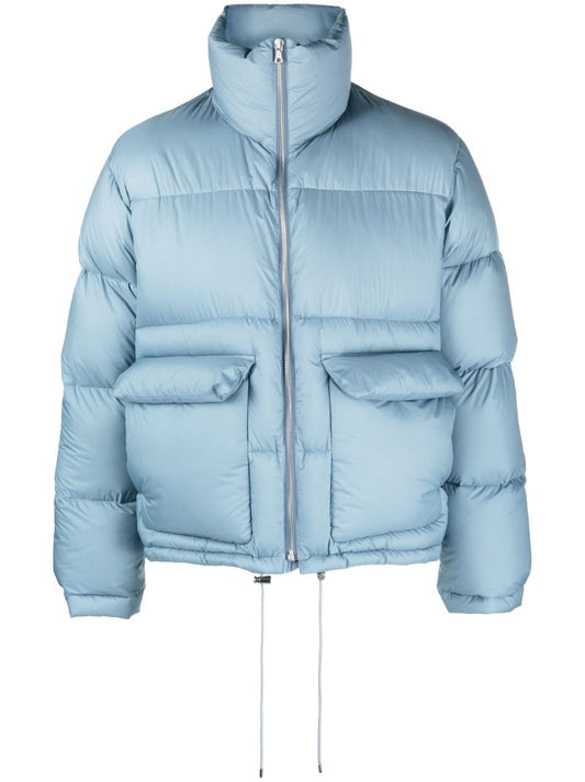 Blue Super Light Nylon Ripstop Puffer Jacket