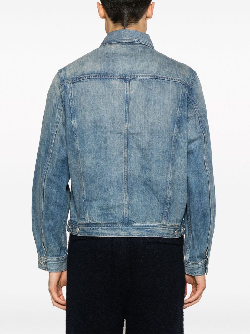 Blue Crinkled Denim Jacket
