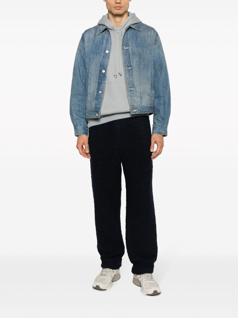 Blue Crinkled Denim Jacket