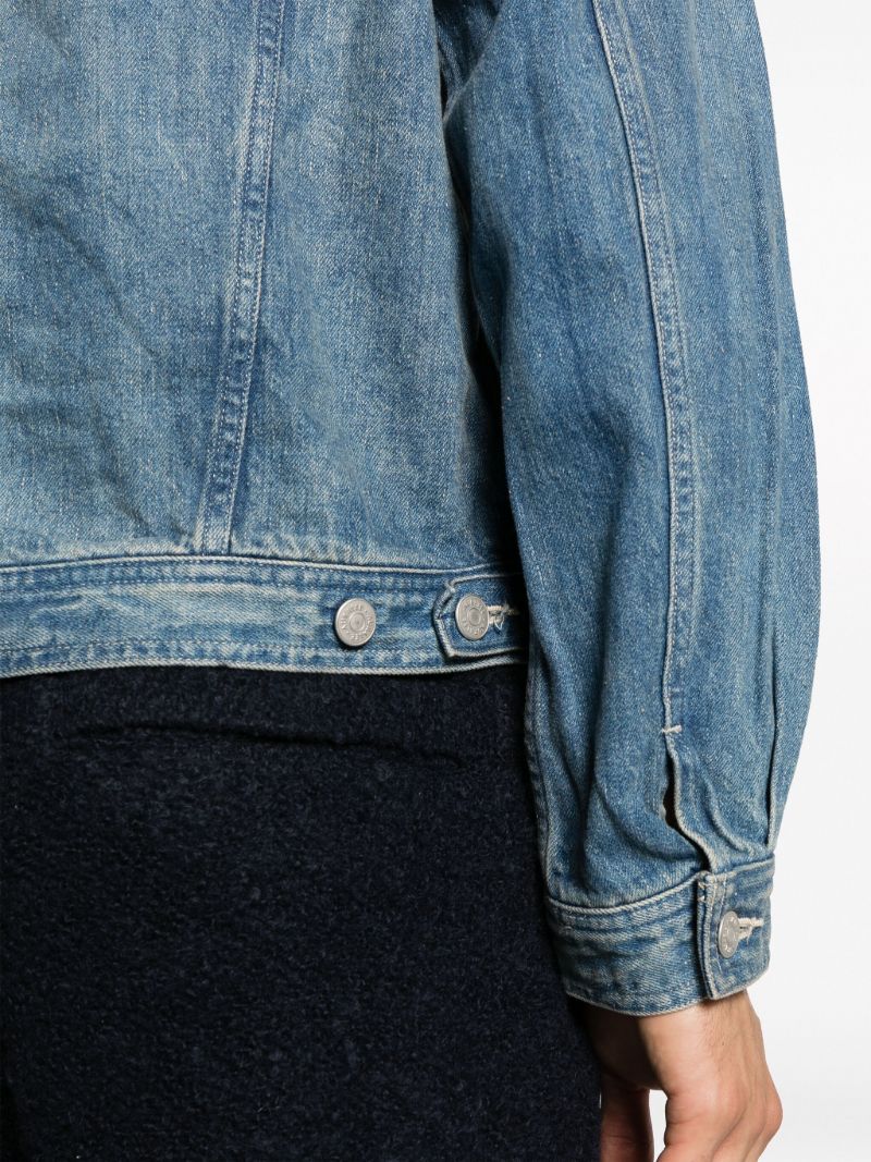 Blue Crinkled Denim Jacket