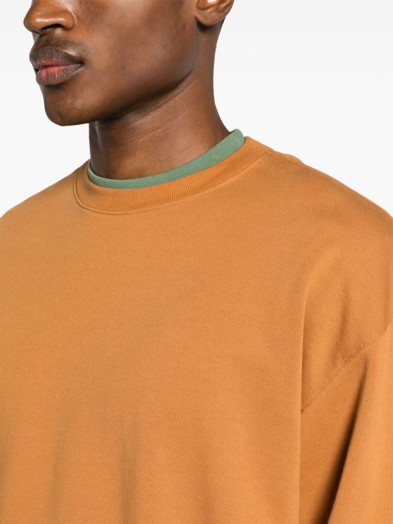 Orange Long Sleeve Cotton Sweatshirt