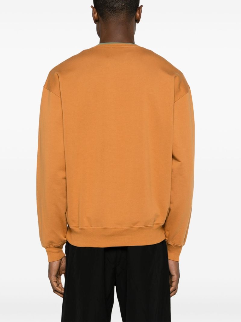Orange Long Sleeve Cotton Sweatshirt