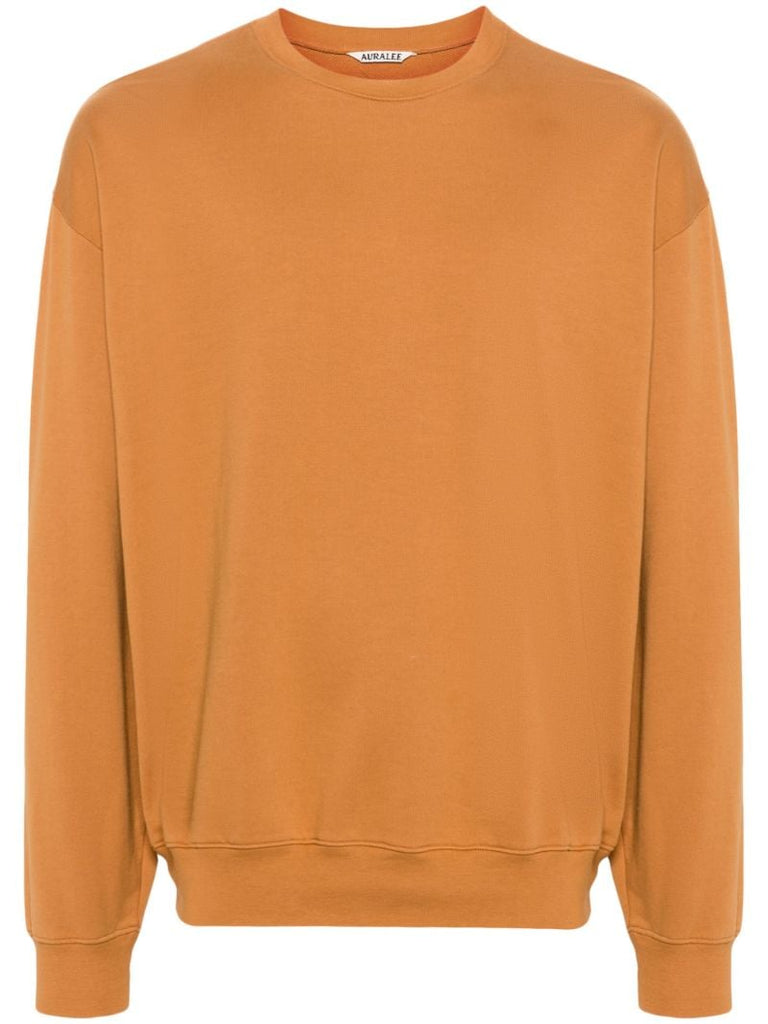 Orange Long Sleeve Cotton Sweatshirt