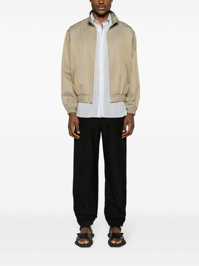Grey Washed Chambray Bomber Jacket