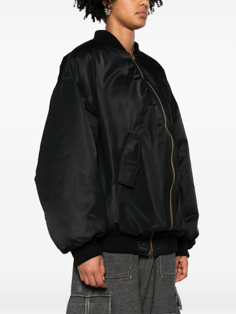 Black Padded Bomber Jacket