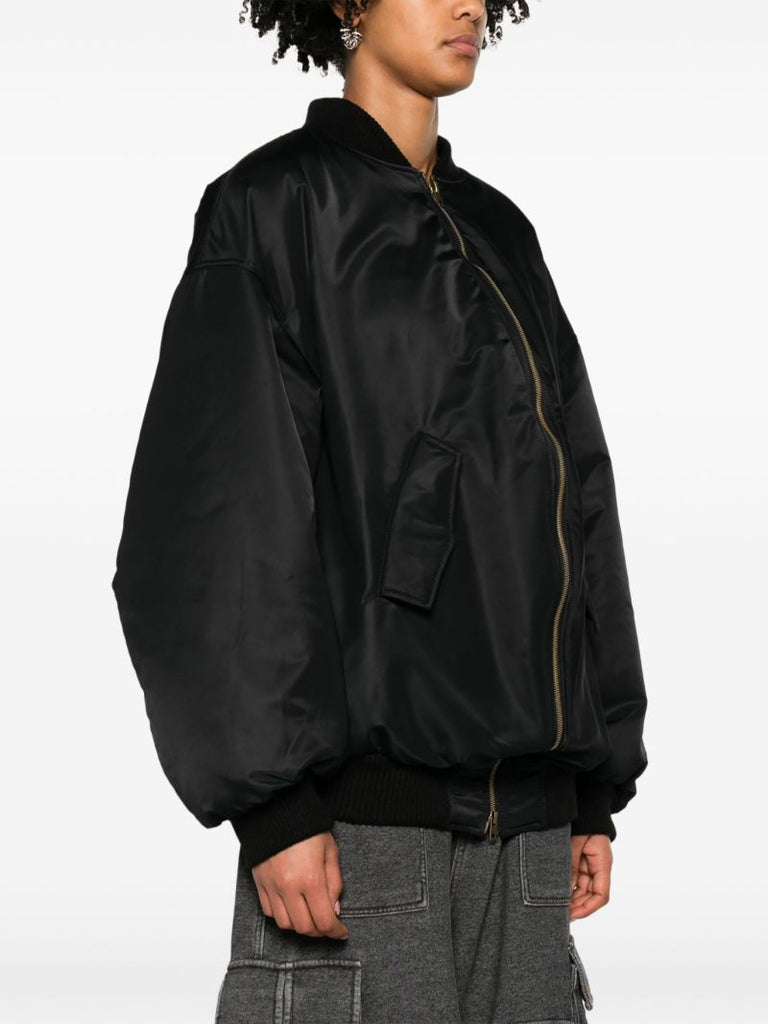 Black Padded Bomber Jacket