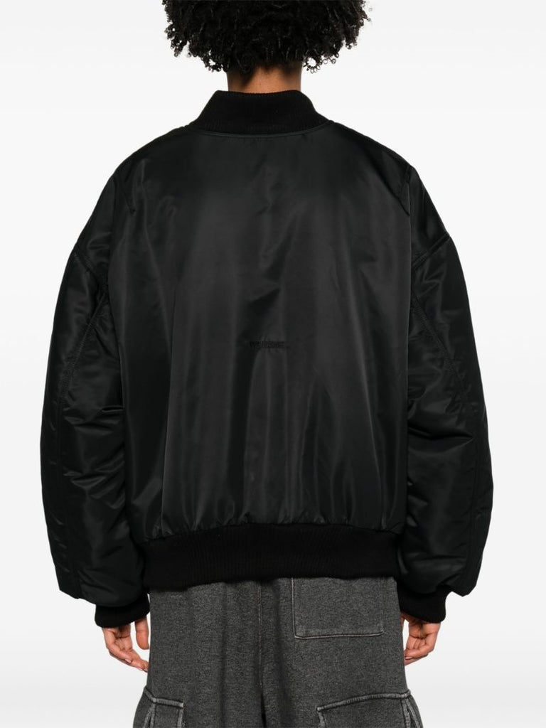 Black Padded Bomber Jacket
