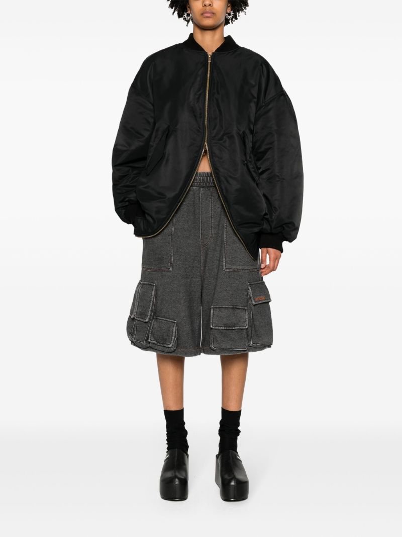 Black Padded Bomber Jacket