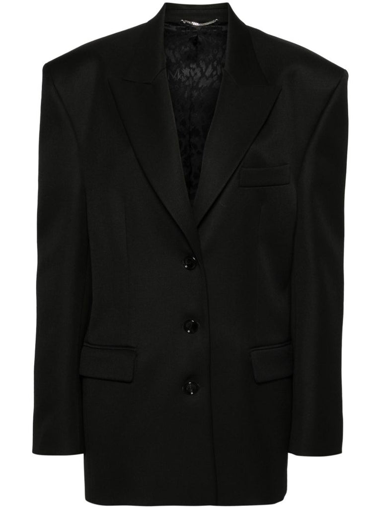 Black Single-breasted Wool Blazer