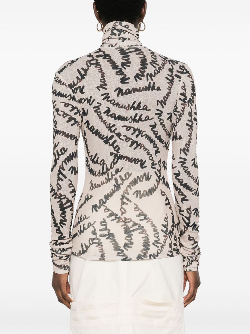 Neutral Harri Logo-print Top