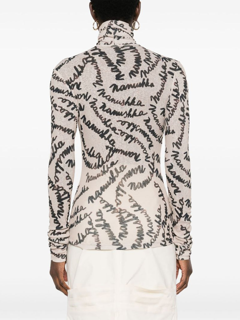 Neutral Harri Logo-print Top