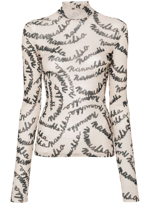 Neutral Harri Logo-print Top