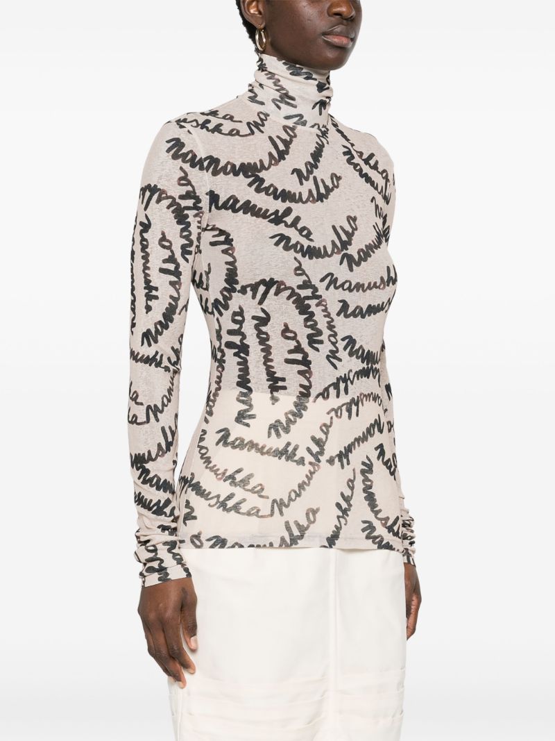 Neutral Harri Logo-print Top