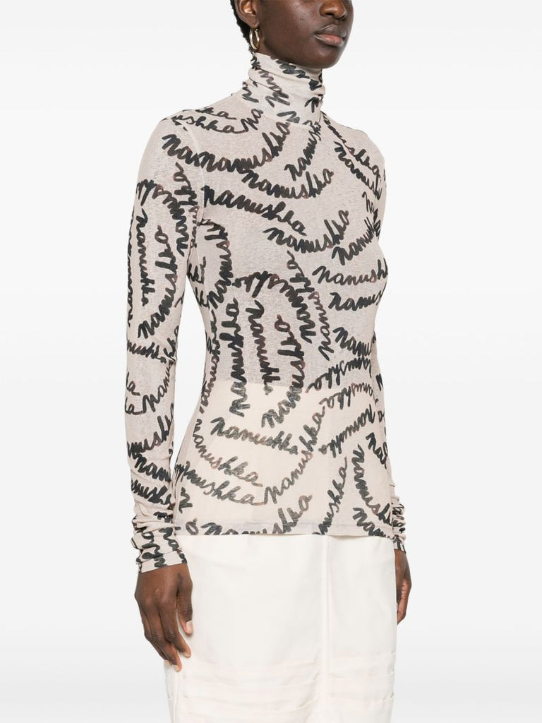 Neutral Harri Logo-print Top
