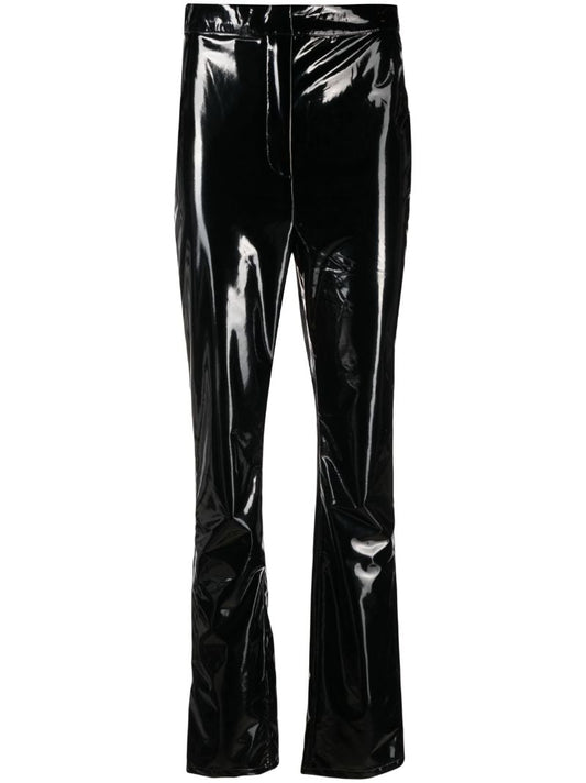 Black Patent Slim-leg Trousers