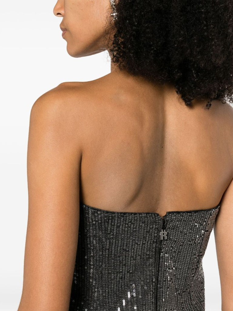 Black Sequin-embellished Mini Dress