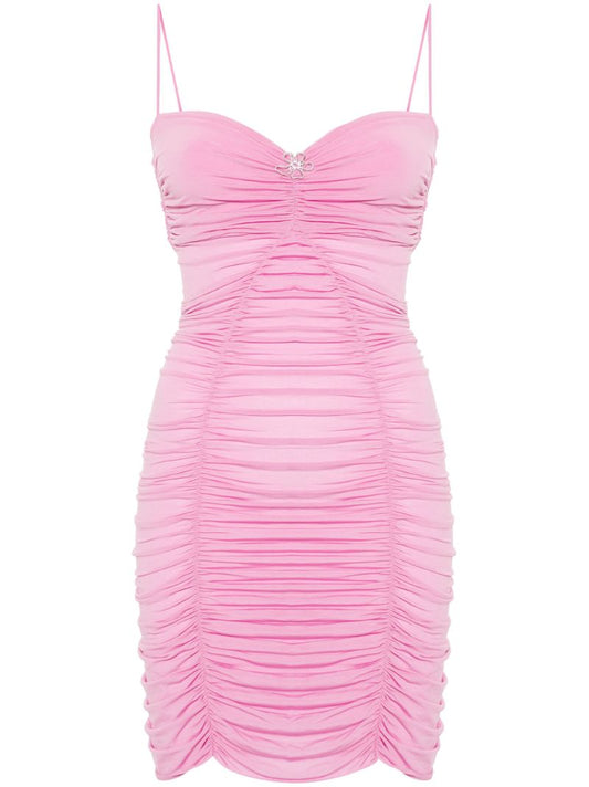 Pink Elena Ruched Mini Dress