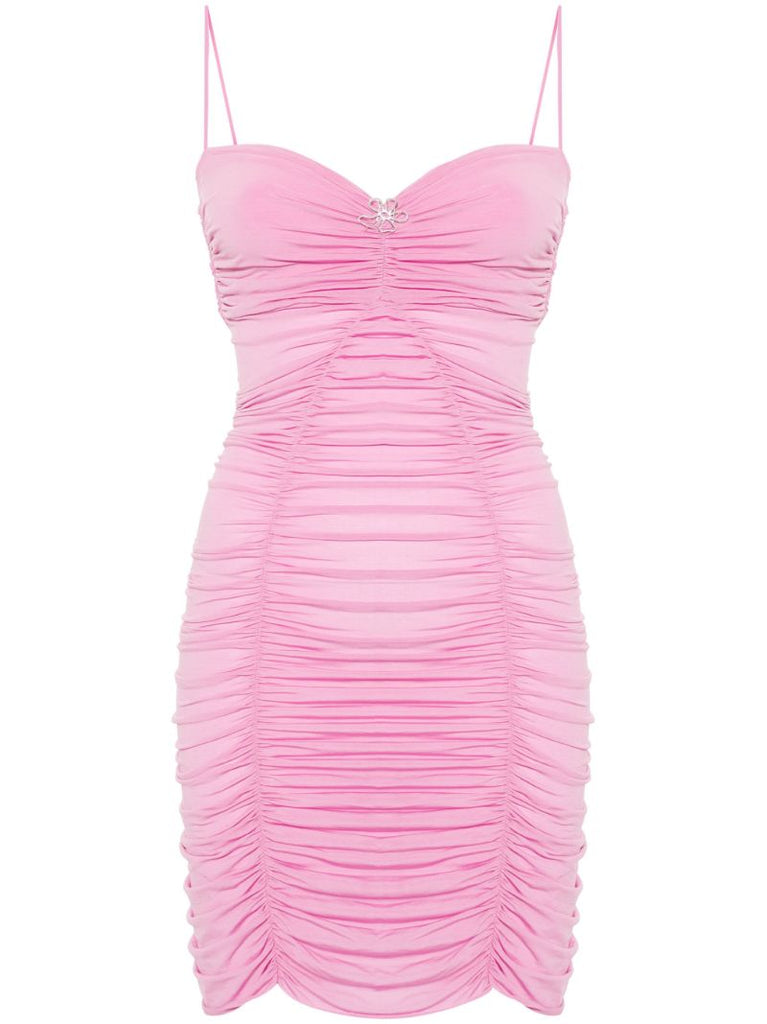 Pink Elena Ruched Mini Dress