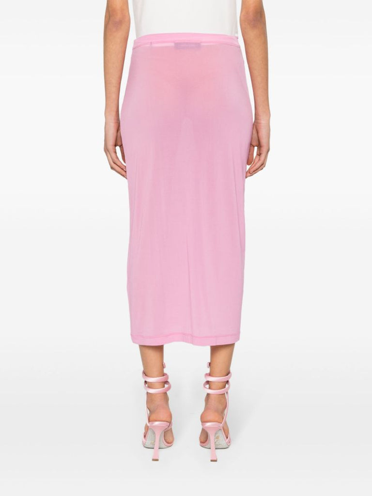 Pink Logo-plaque Midi Skirt