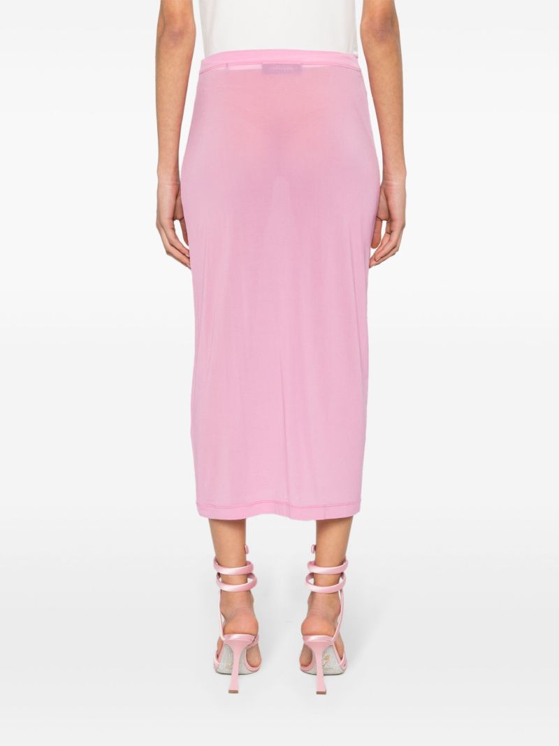Pink Logo-plaque Midi Skirt