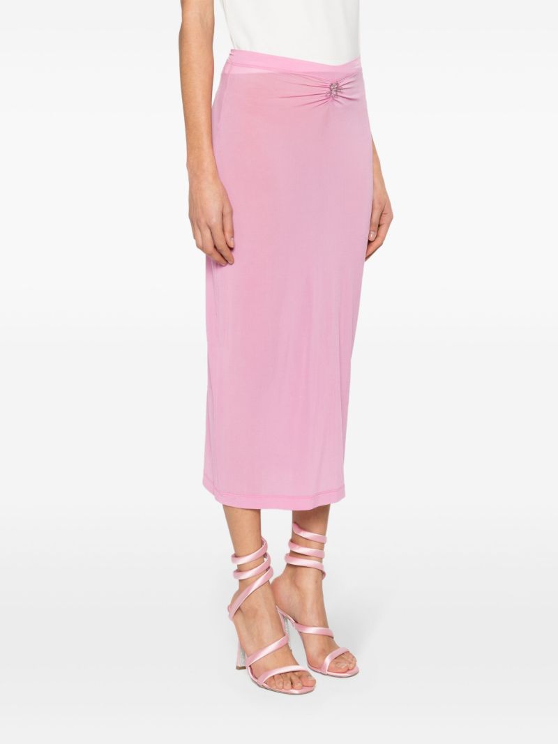 Pink Logo-plaque Midi Skirt