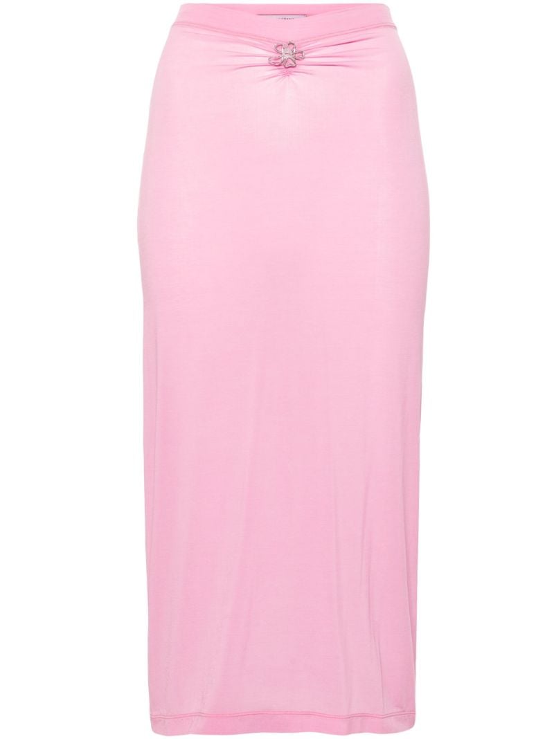 Pink Logo-plaque Midi Skirt