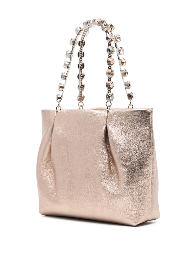 Silver Galactic Mini Leather Tote Bag