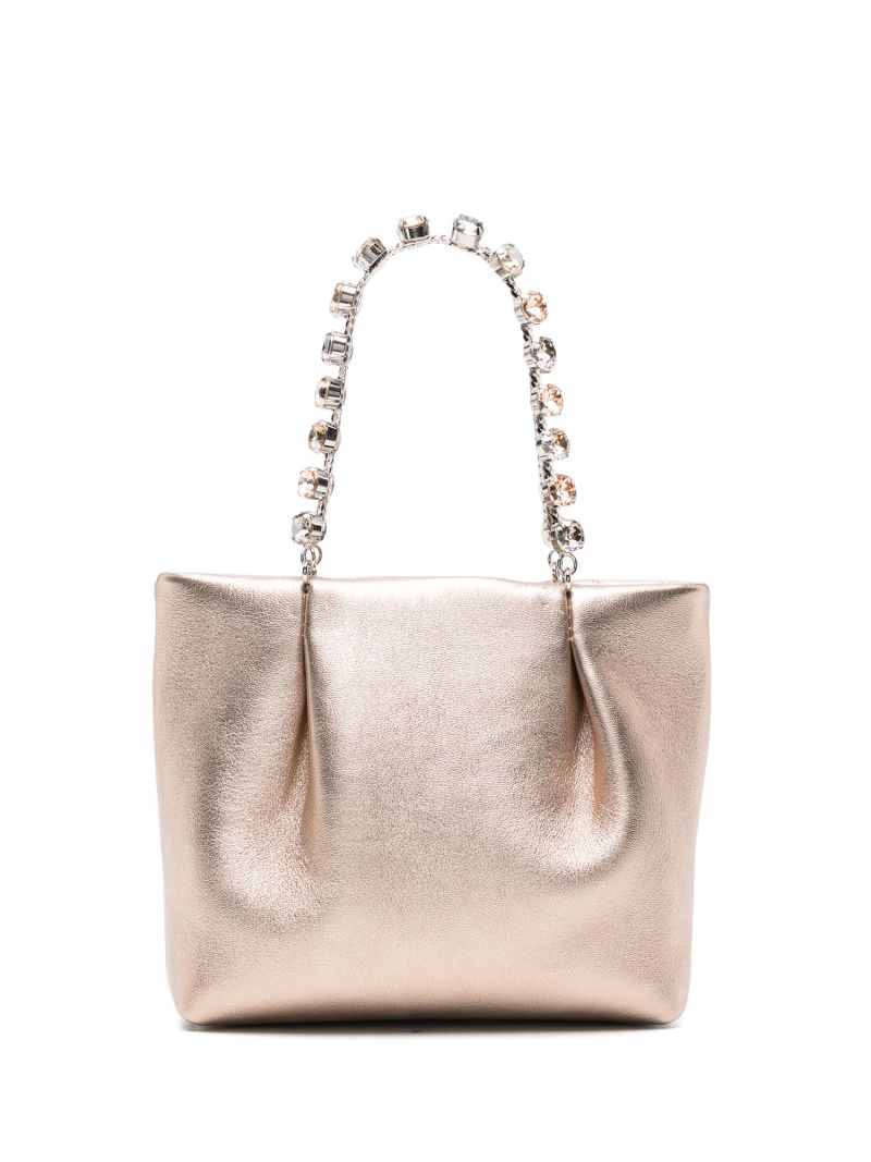 Silver Galactic Mini Leather Tote Bag