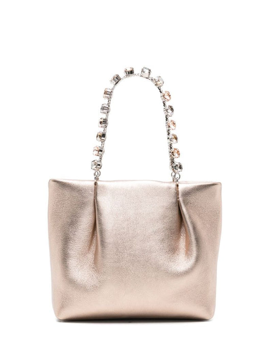 Silver Galactic Mini Leather Tote Bag
